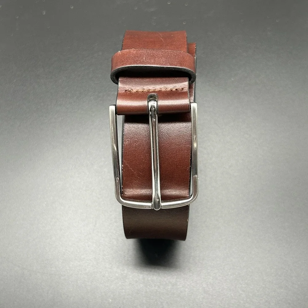 Allen Edmonds Broadway Avenue Italian Calfskin Leather Belt 44 39616 Chili Brown